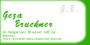 geza bruckner business card